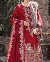 Maria B Red Woven Suit- Pakistani Winter Clothing