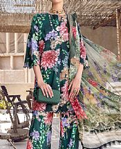 Brunswick Green Cambric Suit- Pakistani Winter Dress