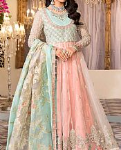 Maria B Baby Pink/Mint Green Organza Suit- Pakistani Chiffon Dress