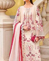 Maria B Ivory/Pink Lawn Suit- Pakistani Lawn Dress
