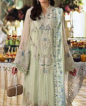 Maria B Pistachio Green Chiffon Suit- Pakistani Designer Chiffon Suit