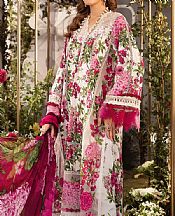 Maria B White/Pink Lawn Suit- Pakistani Designer Lawn Suits