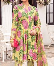 Maria B Pastel Yellow Lawn Suit- Pakistani Lawn Dress