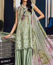 Maria B Pistachio Green Cambric Suit- Pakistani Winter Dress