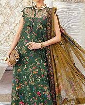 Maria B Green Linen Suit- Pakistani Winter Dress