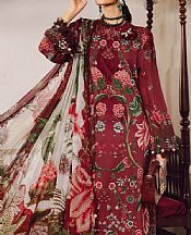 Maria B Vivid Burgundy Cambric Suit- Pakistani Winter Dress