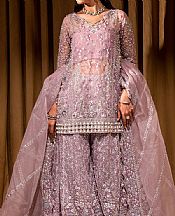 Maria Osama Khan Lavender Organza Suit- Pakistani Designer Chiffon Suit
