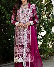 Maria Osama Khan Dark Fuchsia Grip Suit- Pakistani Designer Chiffon Suit