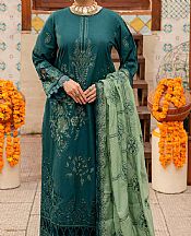 Marjjan Teal Linen Suit- Pakistani Winter Dress