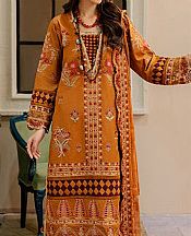 Marjjan Safety Orange Karandi Suit- Pakistani Winter Dress