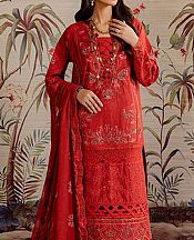 Marjjan Vermillion Red Karandi Suit- Pakistani Winter Clothing