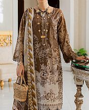 Marjjan Walnut Brown Lawn Suit- Pakistani Designer Lawn Suits