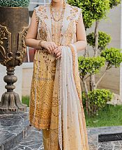 Marjjan Sand Gold Lawn Suit- Pakistani Lawn Dress