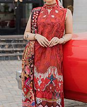 Marjjan Red Lawn Suit- Pakistani Designer Lawn Suits