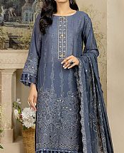 Marjjan Denim Blue Swiss Voil Suit- Pakistani Lawn Dress
