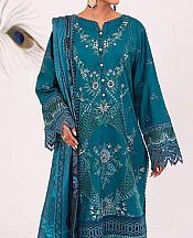 Marjjan Denim Blue Silk Suit- Pakistani Winter Clothing