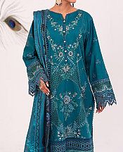 Marjjan Denim Blue Silk Suit- Pakistani Winter Dress