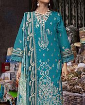 Marjjan Teal Lawn Suit- Pakistani Lawn Dress
