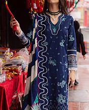 Marjjan Navy Blue Lawn Suit- Pakistani Designer Lawn Suits