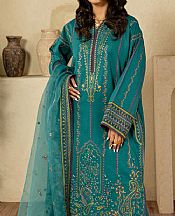 Marjjan Dark Turquoise Lawn Suit- Pakistani Designer Lawn Suits