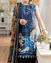 Marjjan Navy Blue Lawn Suit- Pakistani Designer Lawn Suits