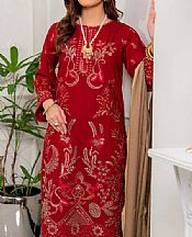 Red Wool Suit- Pakistani Winter Clothing