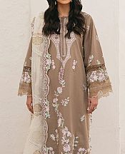 Marjjan Beige Lawn Suit- Pakistani Designer Lawn Suits