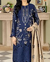 Marjjan Royal Blue Wool Suit- Pakistani Winter Dress
