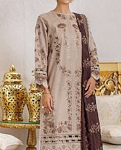 Marjjan Beige Lawn Suit- Pakistani Designer Lawn Suits