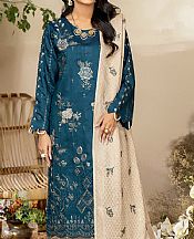 Marjjan Zinc Blue Viscose Suit- Pakistani Winter Clothing