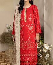 Marjjan Ruby Red Viscose Suit- Pakistani Winter Clothing