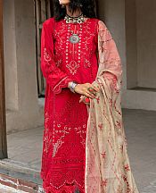 Marjjan Ruby Red Viscose Suit- Pakistani Winter Dress