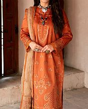 Marjjan Bright Orange Viscose Suit- Pakistani Winter Dress