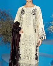 Marjjan Ivory/Brown Wool Suit- Pakistani Winter Dress