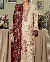 Marjjan Ivory/Red Wool Suit- Pakistani Winter Dress