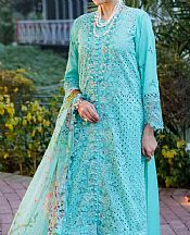 Marjjan Turquoise Lawn Suit- Pakistani Designer Lawn Suits
