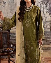Marjjan Olive Karandi Suit- Pakistani Winter Clothing