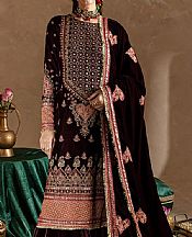 Marjjan Wine Velvet Suit- Pakistani Winter Clothing