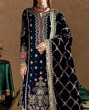 Marjjan Blue Velvet Suit- Pakistani Winter Dress