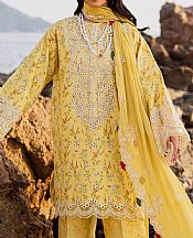 Marjjan Yellow Lawn Suit- Pakistani Designer Lawn Suits