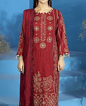 Marjjan Red Linen Suit- Pakistani Winter Dress