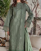 Marjjan Sage Green Lawn Suit- Pakistani Designer Lawn Suits