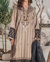 Marjjan Beige Lawn Suit- Pakistani Designer Lawn Suits