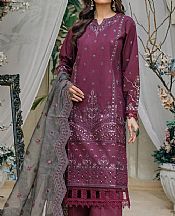 Marjjan Plum Lawn Suit- Pakistani Lawn Dress