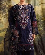 Marjjan Dark Blue Lawn Suit- Pakistani Designer Lawn Suits