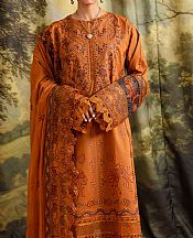 Marjjan Orange Lawn Suit- Pakistani Designer Lawn Suits