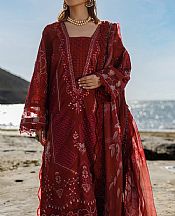 Marjjan Wine Red Lawn Suit- Pakistani Designer Lawn Suits