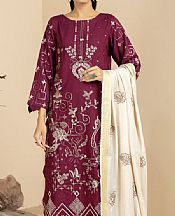 Egg Plant Wool Suit- Pakistani Winter Clothing