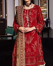 Marjjan Red Velvet Suit- Pakistani Winter Clothing