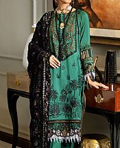Sea Green Raw Silk Suit- Pakistani Winter Dress